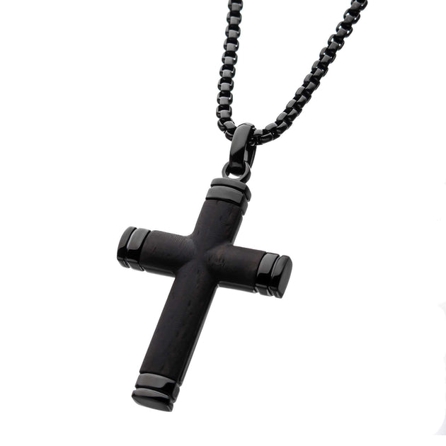 Necklace 1492F 77 Pomina Wooden string cross necklace black/brown -  SWTrading