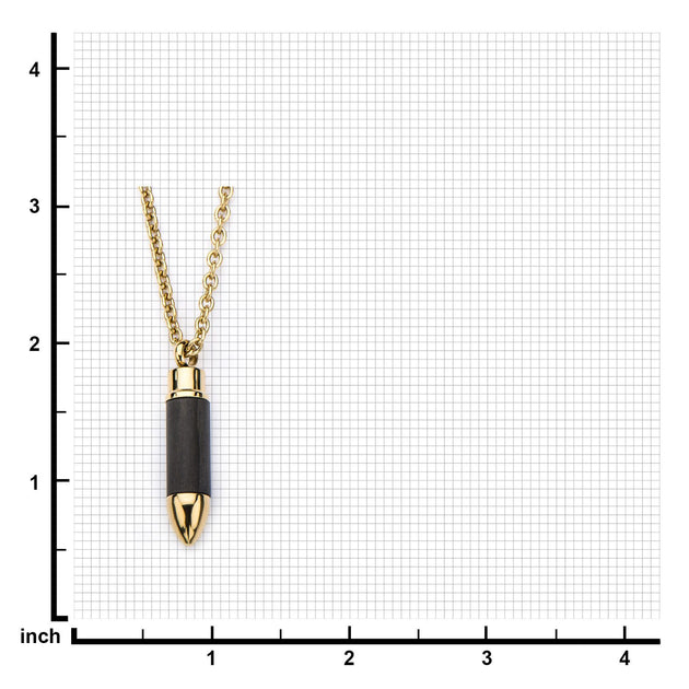 Charlie Man Men's Gold Plated and Carbon Graphite Bullet Pendant