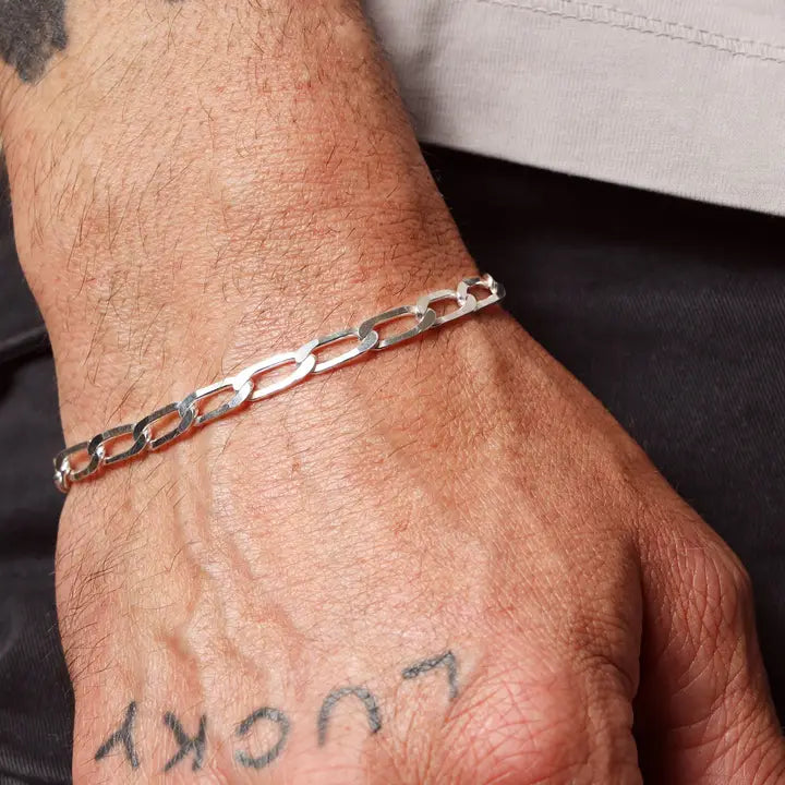 Men's 925 Sterling Silver Cuban Link Bracelet