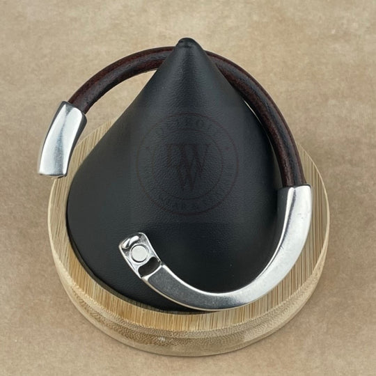 Arena Leather Bracelet in Distressed Brown –Silver Magnetic Clasp