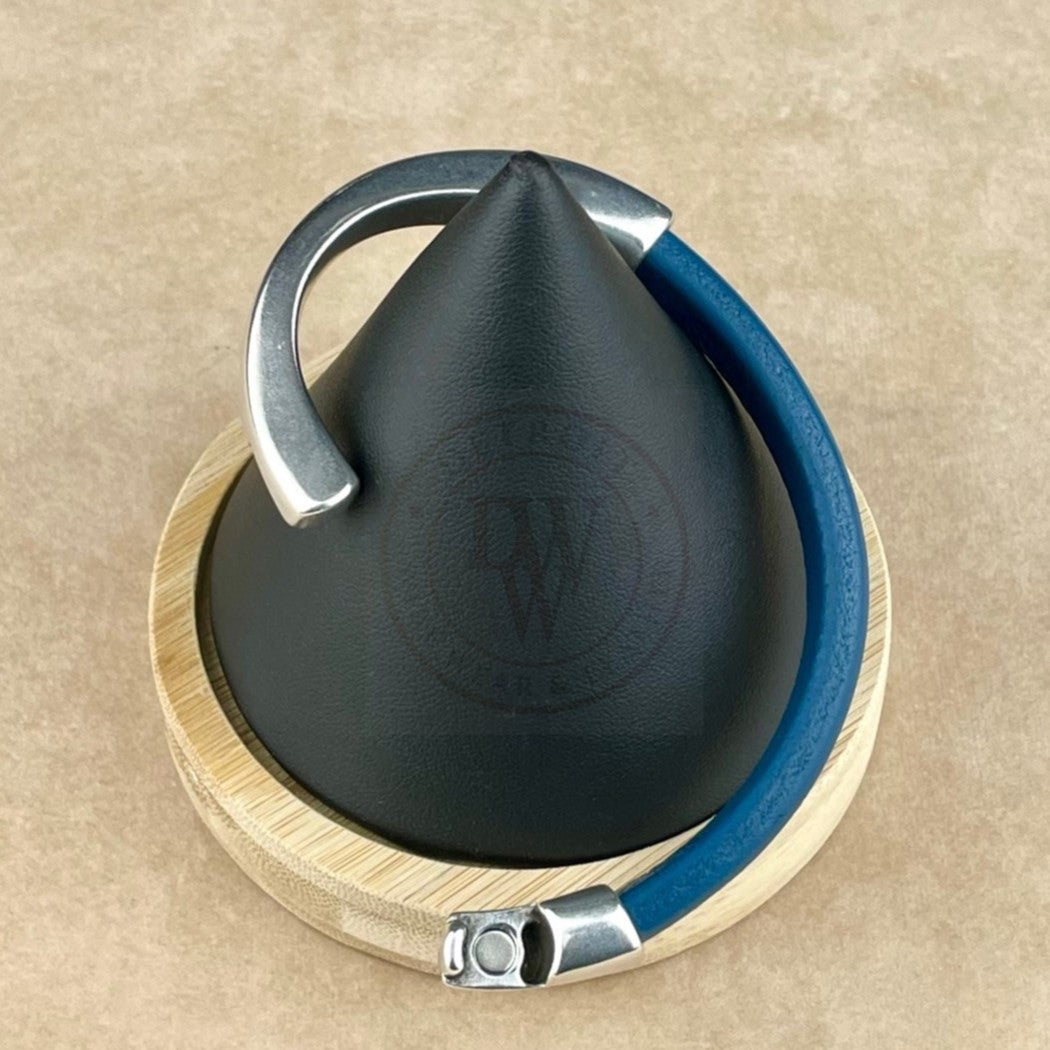 Arena Leather Bracelet in Atlantic Blue –Silver Magnetic Clasp