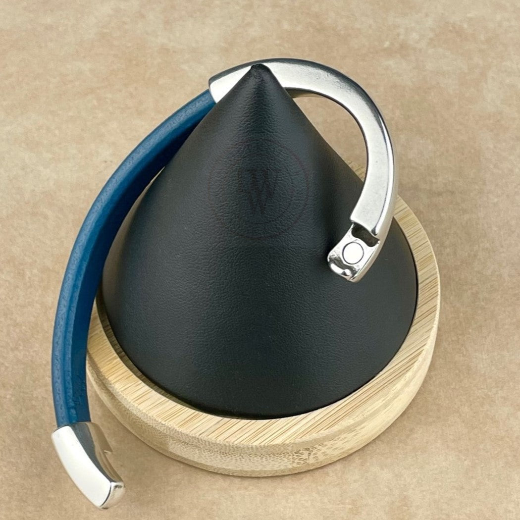 Arena Leather Bracelet in Atlantic Blue –Silver Magnetic Clasp