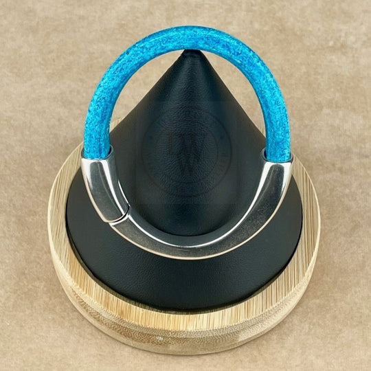 Arena Leather Bracelet in Distressed Turquoise –Silver Magnetic Clasp
