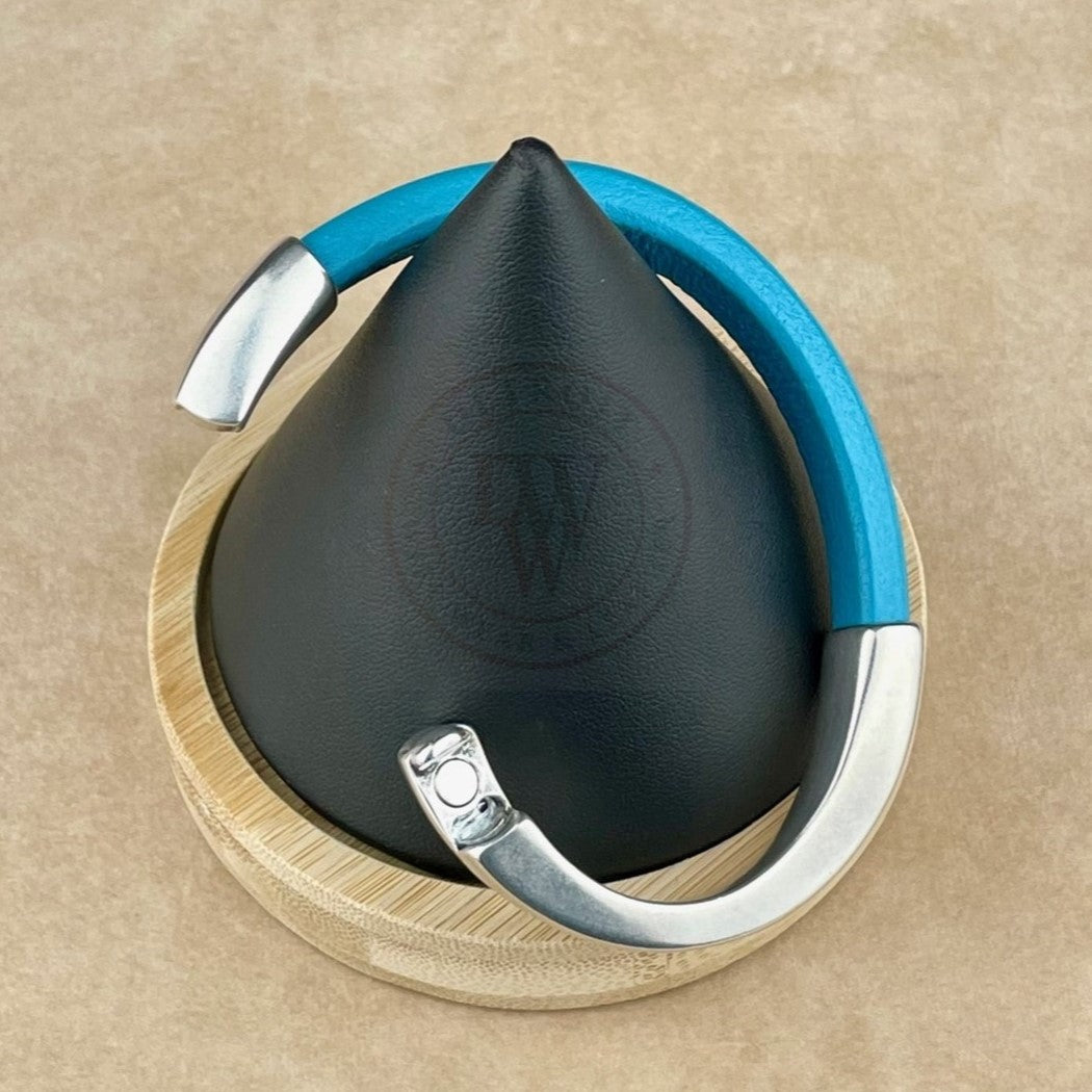 Arena Leather Bracelet in Blue Moon –Silver Magnetic Clasp