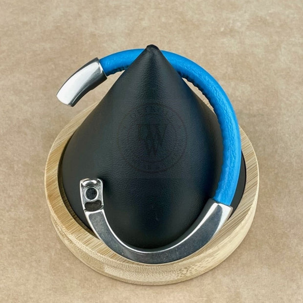 BLUE SELECTION -  Arena Leather Bracelet Collection with <strong>Single</strong> Antique Silver Magnetic Clasp