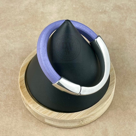 Arena Leather Bracelet in Lilac –Silver Magnetic Clasp