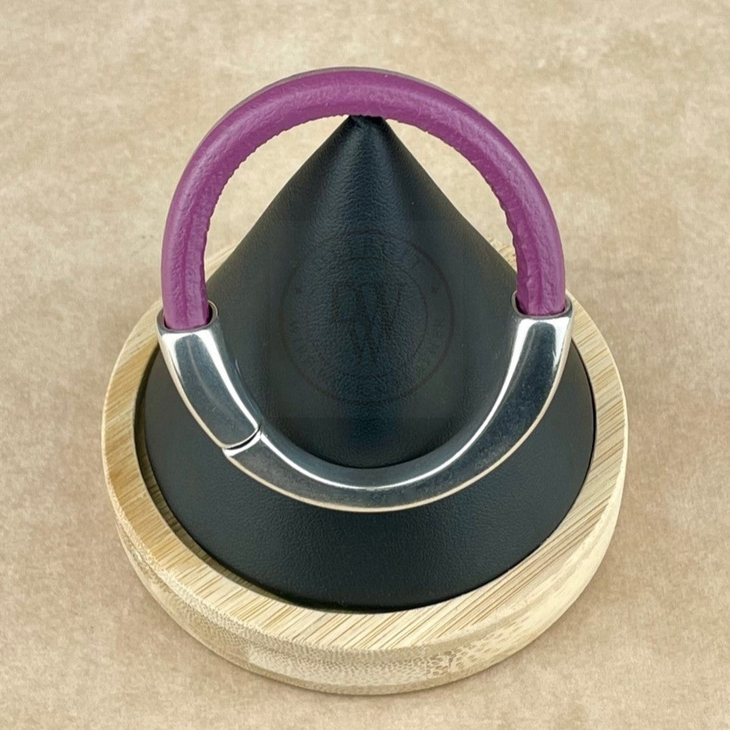 Arena Leather Bracelet in Plum –Silver Magnetic Clasp