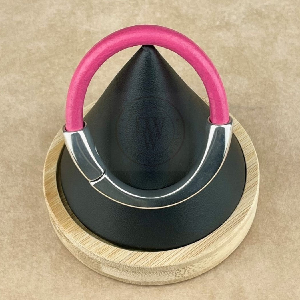 Arena Leather Bracelet in Fuchsia–Silver Magnetic Clasp