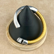 GOLD SELECTION -  Arena Leather Bracelet Collection with <strong>Single</strong> Antique Silver Magnetic Clasp