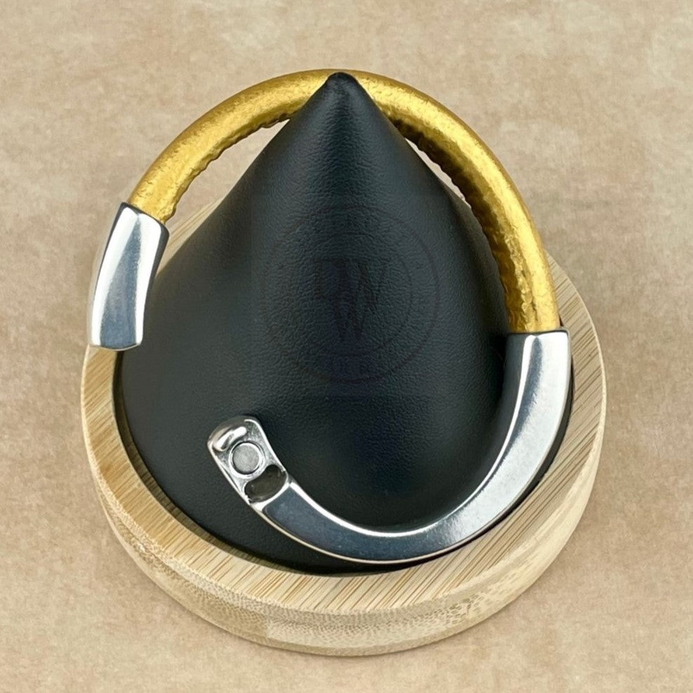Arena Leather Bracelet in Metallic Gold –Silver Magnetic Clasp