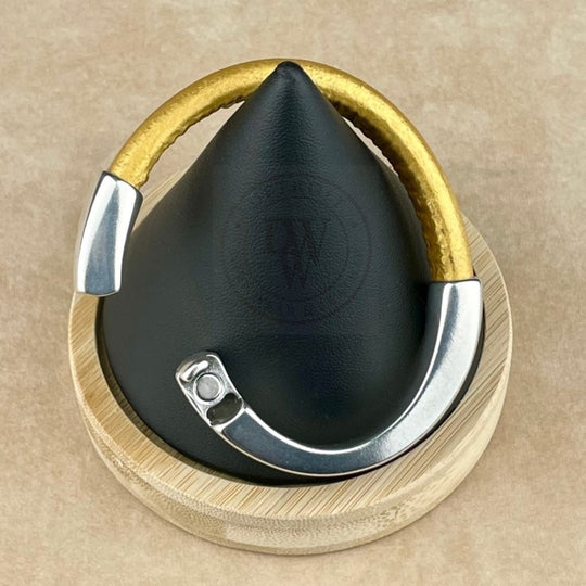 Arena Leather Bracelet in Metallic Gold –Silver Magnetic Clasp