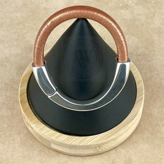 Arena Leather Bracelet in Matte Metallic Bronze –Silver Magnetic Clasp