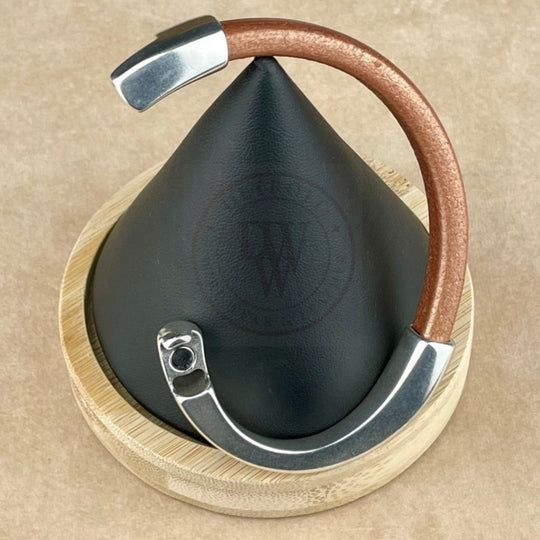 Arena Leather Bracelet in Matte Metallic Bronze –Silver Magnetic Clasp