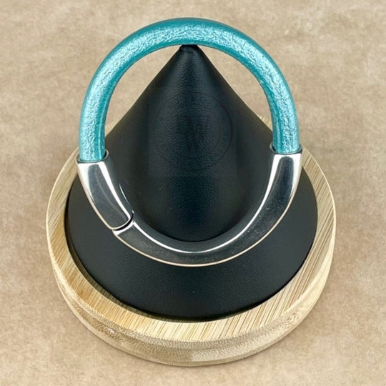 Arena Leather Bracelet in Metallic Teal –Silver Magnetic Clasp
