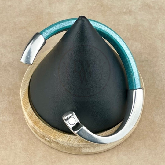 Arena Leather Bracelet in Metallic Teal –Silver Magnetic Clasp