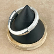 METALLIC PEARL WHITE Arena Leather Bracelet Collection with <strong>Single</strong> Antique Silver Magnetic Clasp