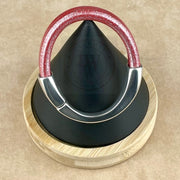 Arena Leather Bracelet in Metallic Coral –Silver Magnetic Clasp