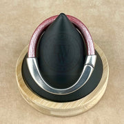 Arena Leather Bracelet in Metallic Coral –Silver Magnetic Clasp