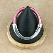 Arena Leather Bracelet in Metallic Fuschsia –Silver Magnetic Clasp