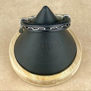 CHAIN ON BLACK LEATHER SELECTION -Arena Leather Bracelet Collection with <strong>Single</strong> Antique Silver Magnetic Clasp