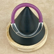 PURPLE SELECTION -  Arena Leather Bracelet Collection with <strong>Single</strong> Antique Silver Magnetic Clasp