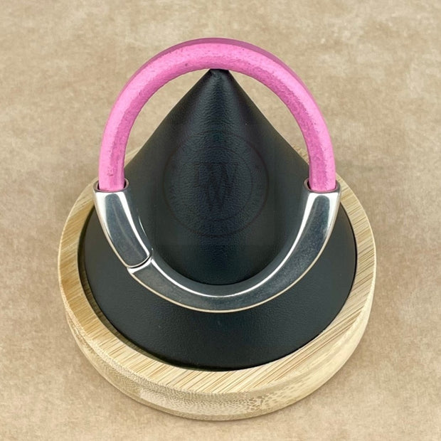 Arena Leather Bracelet in Bubblegum Pink –Silver Magnetic Clasp