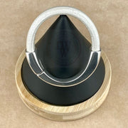 METALLIC PEARL WHITE Arena Leather Bracelet Collection with <strong>Single</strong> Antique Silver Magnetic Clasp