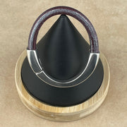 PURPLE SELECTION -  Arena Leather Bracelet Collection with <strong>Single</strong> Antique Silver Magnetic Clasp