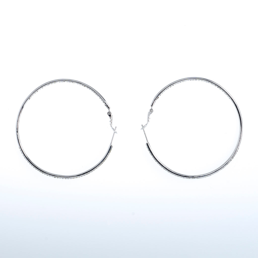 Large Silver 2" Hoop Earrings