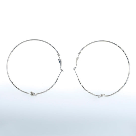 Large Silver 2 1/2" Hoop Earrings