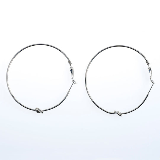 Large Silver 2 1/2" Hoop Earrings