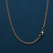 Men’s Bronze Hook Necklace 925 Oxidized Sterling Silver Chain