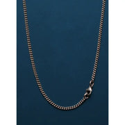 Bronze Tag Necklace for Men on Oxidized Sterling Silver Curb Chain