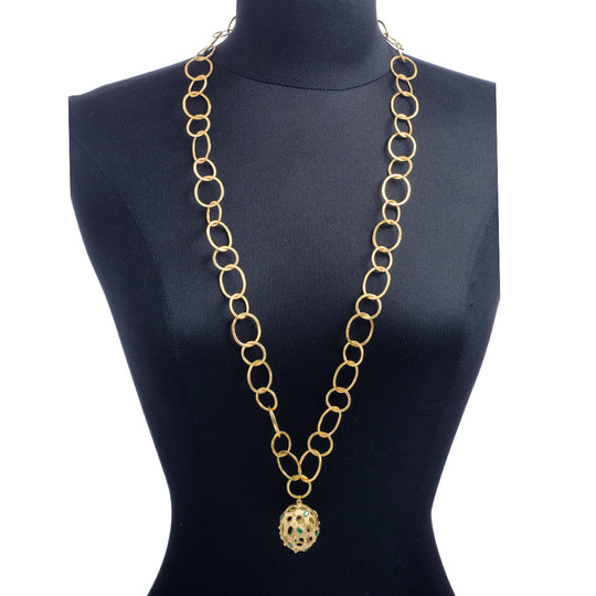 Pomegranate Pendant Brushed Gold necklace