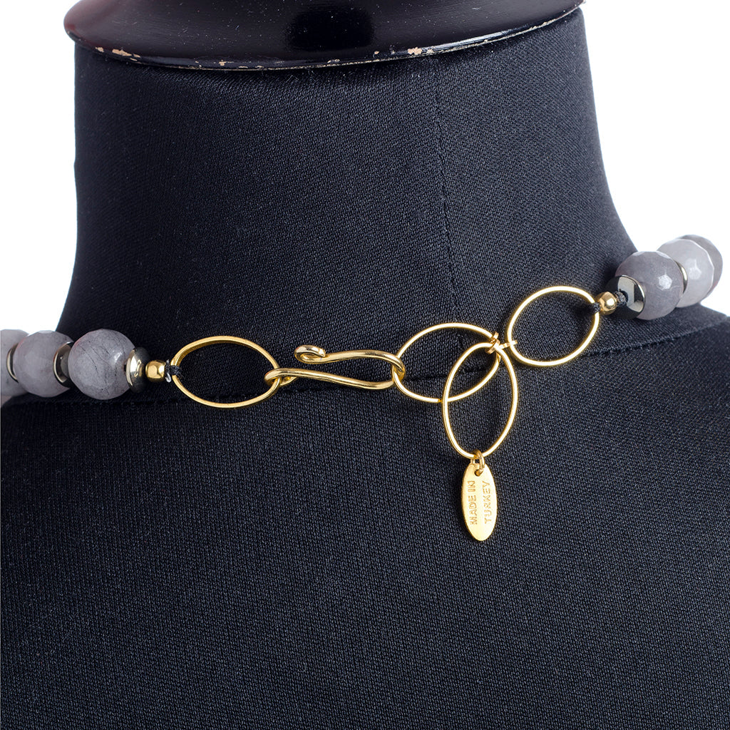 Agate Horn Pendant Necklace