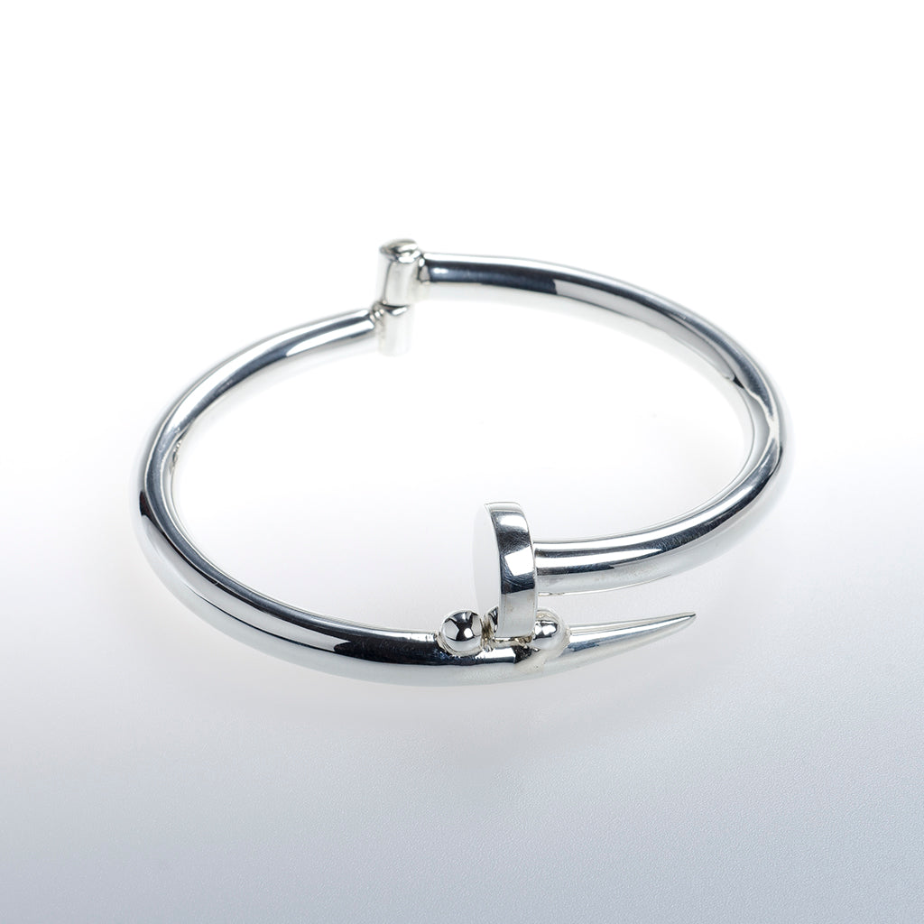 Hinged Nail Sterling Silver Bracelet