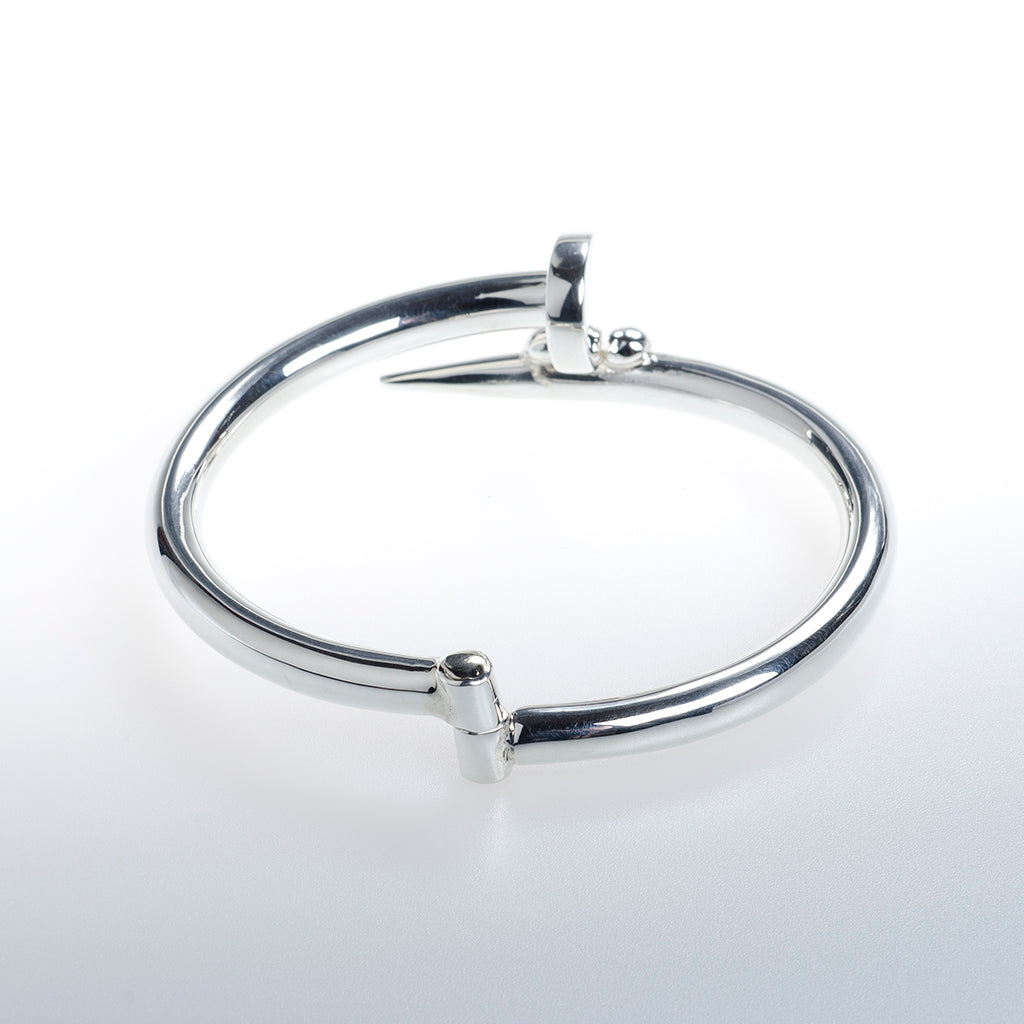 Hinged Nail Sterling Silver Bracelet