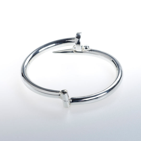 Hinged Nail Sterling Silver Bracelet