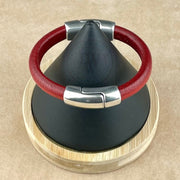 RED & PINK SELECTION - Cobo Leather Bracelet Collection  with <strong>Double</strong> Antique Silver Magnetic Clasps