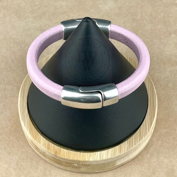 RED & PINK SELECTION - Cobo Leather Bracelet Collection  with <strong>Double</strong> Antique Silver Magnetic Clasps
