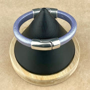 PURPLE SELECTION -Cobo Leather Bracelet Collection with <strong>Double</strong> Antique Silver Magnetic Clasps