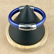 PURPLE SELECTION -Cobo Leather Bracelet Collection with <strong>Double</strong> Antique Silver Magnetic Clasps