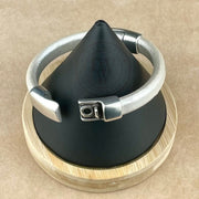 Metallic Pearl White  - Cobo Leather Bracelet with <strong>Double</strong> Antique Silver Magnetic Clasps
