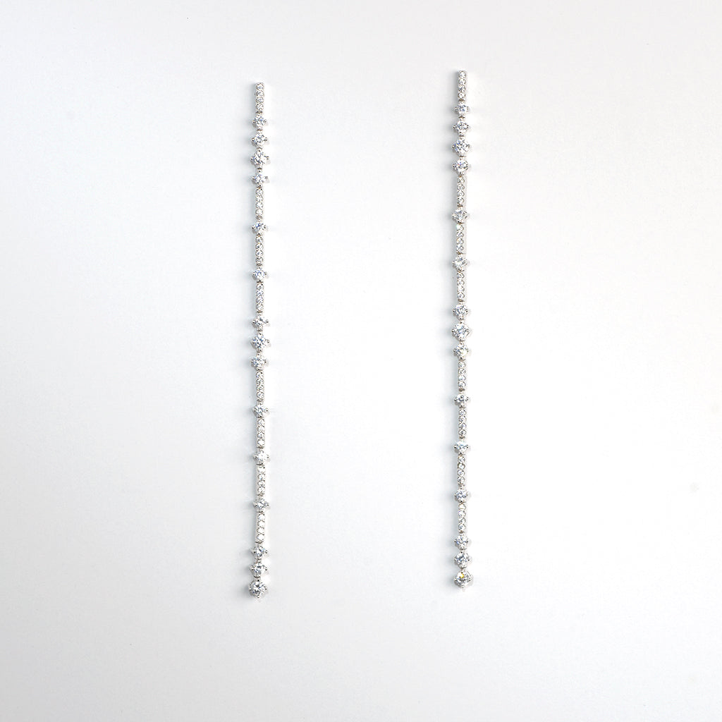Long Drop Crystal Earrings