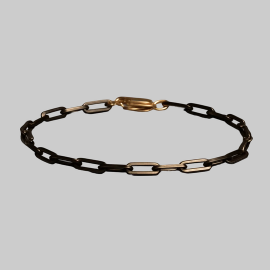 Chocolate Gold Men’s Bracelet – 925 Sterling Silver with 14k Gold Filled Clasp, 8 Inch Chain