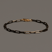 Chocolate Gold Men’s Bracelet – 925 Sterling Silver with 14k Gold Filled Clasp, 8 Inch Chain