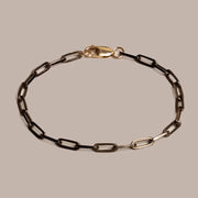 Chocolate Gold Men’s Bracelet – 925 Sterling Silver with 14k Gold Filled Clasp, 8 Inch Chain