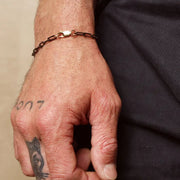 Chocolate Gold Men’s Bracelet – 925 Sterling Silver with 14k Gold Filled Clasp, 8 Inch Chain