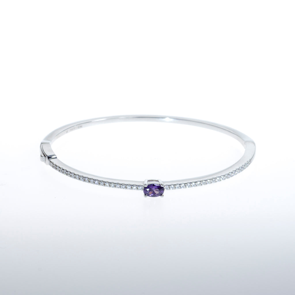 Tanzanite CZ Sterling Silver Bracelet