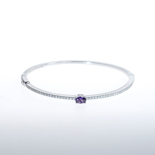 Tanzanite CZ Sterling Silver Bracelet